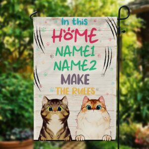 In This Home Cats Make The Rules Flag-Macorner