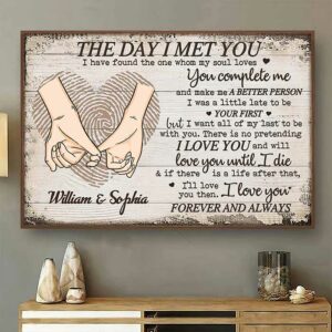 Love You Forever And Always - Gift For Couples, Personalized Horizontal Poster.