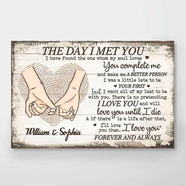 Love You Forever And Always - Gift For Couples, Personalized Horizontal Poster.