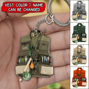 Personalized Fishing Vest Acrylic Keychain NVL22DEC21TP2 Acrylic Keychain Humancustom - Unique Personalized Gifts 4.5x4.5 cm